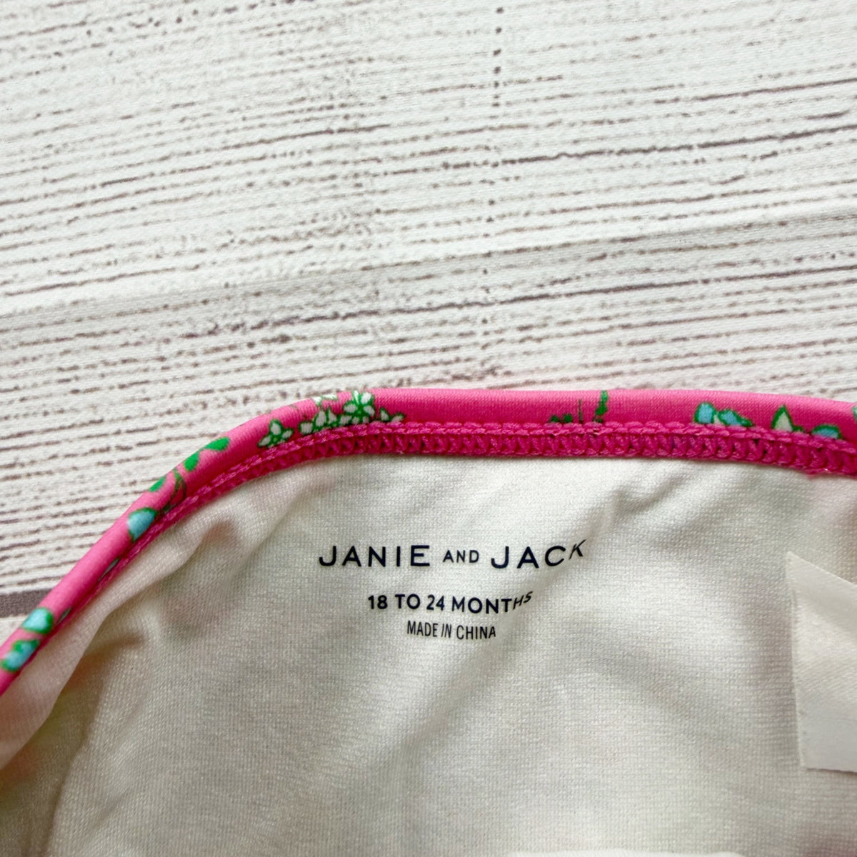 Janie And Jack Baby Girl 2-Piece Floral Swimsuit Pink Green 18-24 Months