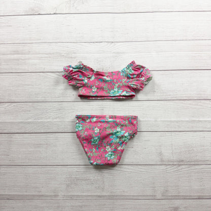 Janie And Jack Baby Girl 2-Piece Floral Swimsuit Pink Green 18-24 Months