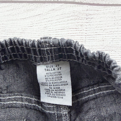Gray Toddler Boys Straight Leg Stretch Jeans Elastic Waist Cotton Blend 3T