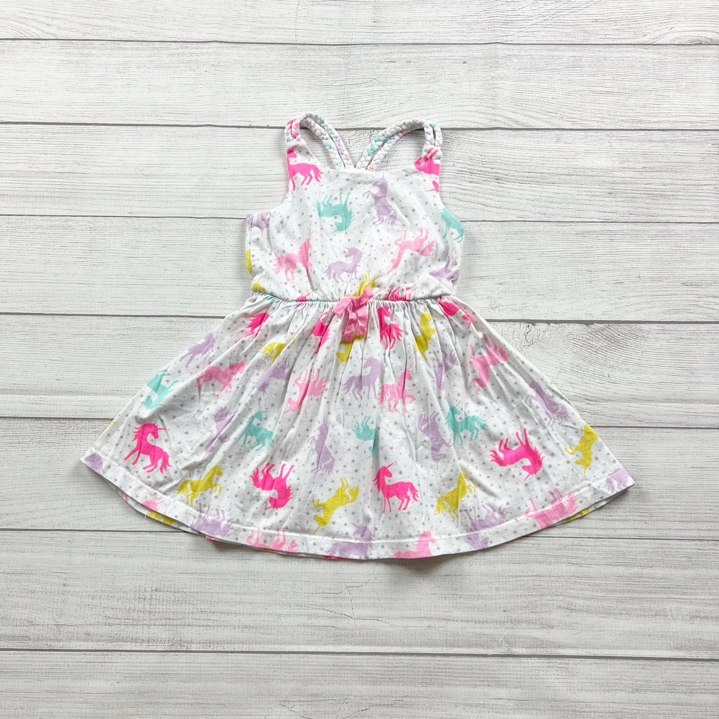 Tommy Bahama Girls Unicorn Print Sleeveless Dress White Multicolor 4
