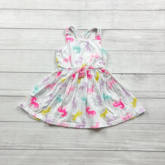 Tommy Bahama Girls Unicorn Print Sleeveless Dress White Multicolor 4