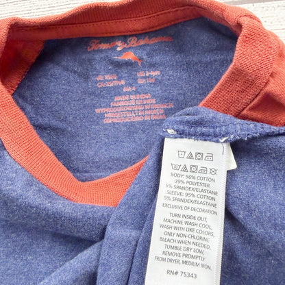 Tommy Bahama Toddler Boys Raglan Shirt Blue Orange Long Sleeve Baseball Tee 4