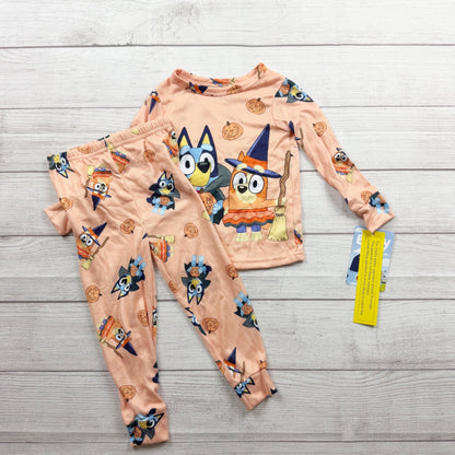 Bluey Toddler 2 Piece Pajama Set Halloween Print Long Sleeve Pants NWT 3T