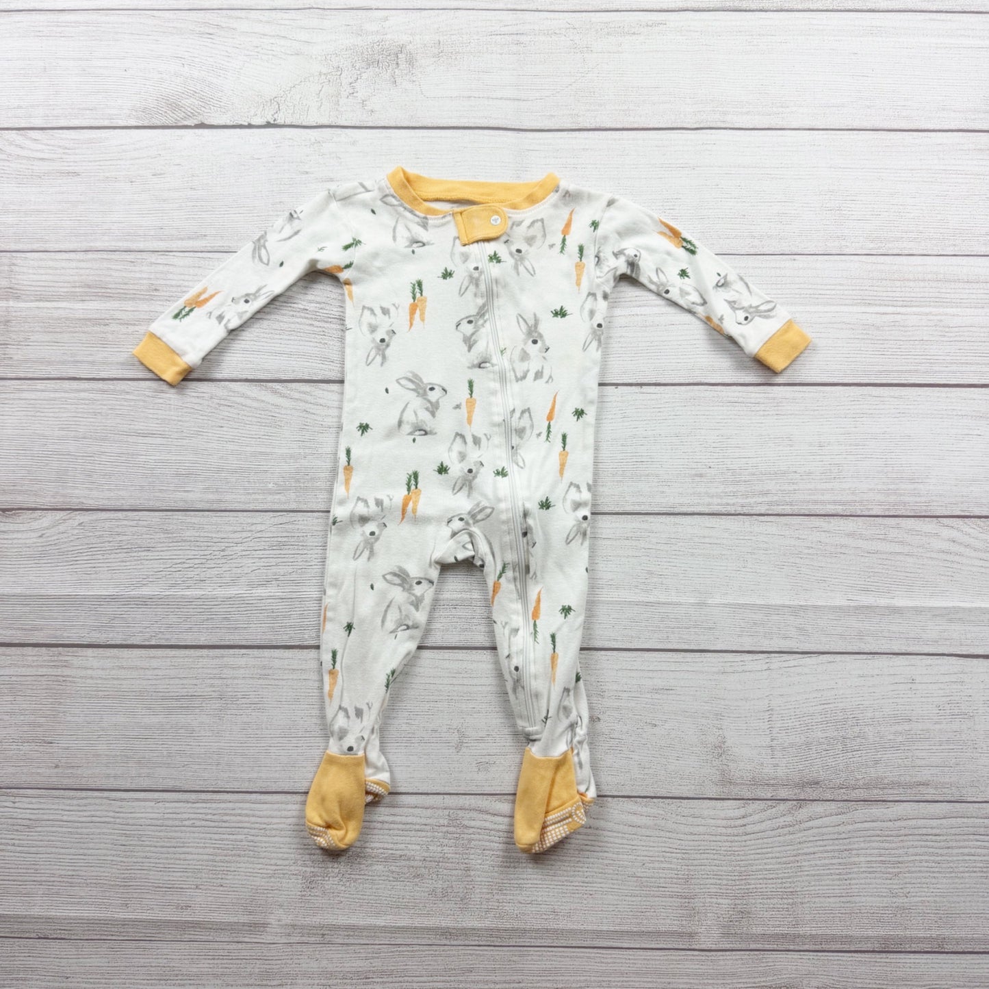 Burt's Bees Baby Zipper Sleeper Bunny Carrot Print 3-6 Months