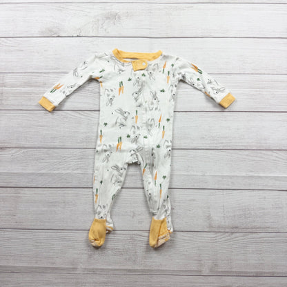 Burt's Bees Baby Zipper Sleeper Bunny Carrot Print 3-6 Months