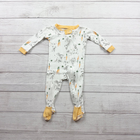 Burt's Bees Baby Zipper Sleeper Bunny Carrot Print 3-6 Months