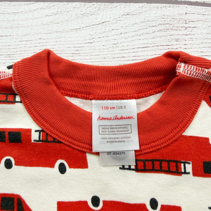 Hanna Andersson Organic Cotton Fire Truck Pajamas Set 5