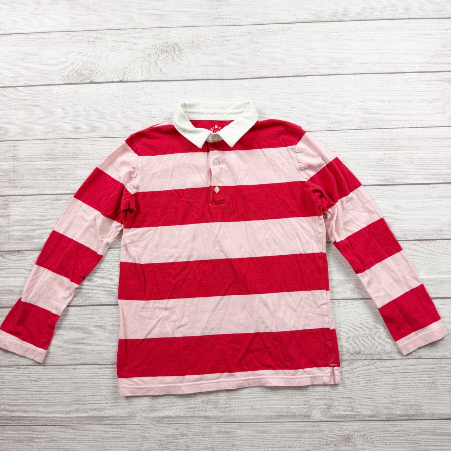 Primary Kids Rugby Shirt Striped Long Sleeve Polo Cotton Collared Top 12