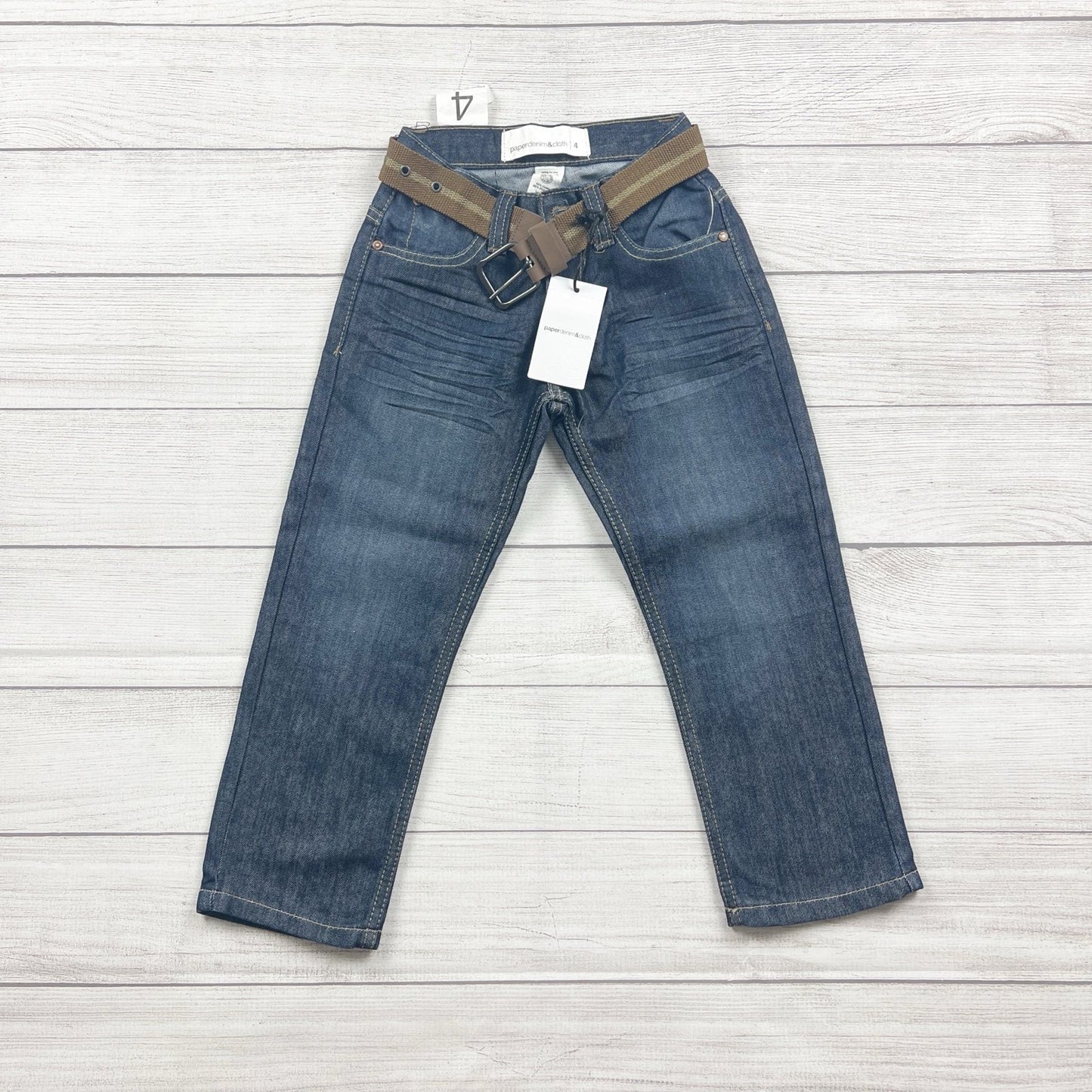 Paperdenim&Cloth Boys Denim Jeans Belt Blue Adjustable Waist NWT 4