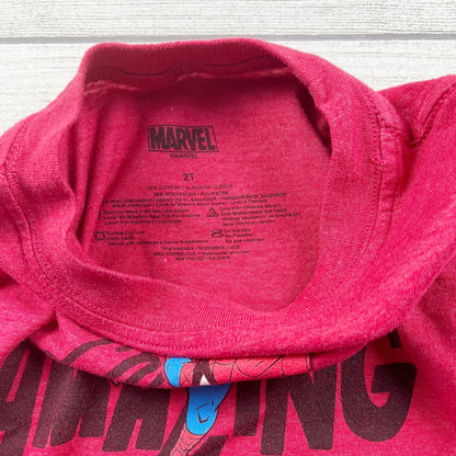 Marvel SpiderMan Toddler Boys Layered Long Sleeve Shirt “I’m Amazing” Tee 2T