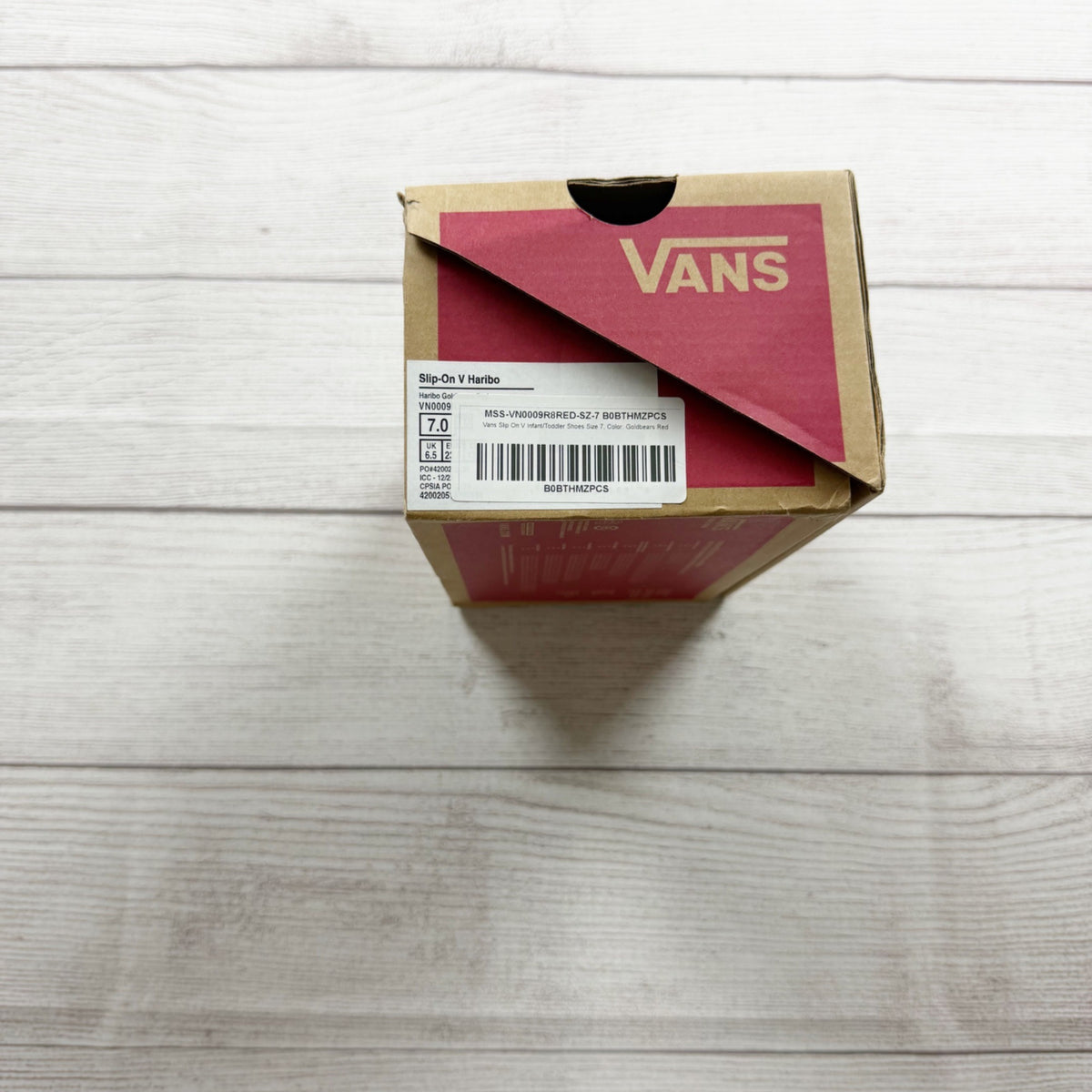 Vans Slip On Haribo Toddler Shoes Red Bear Design Canvas Sneakers NIB US 7