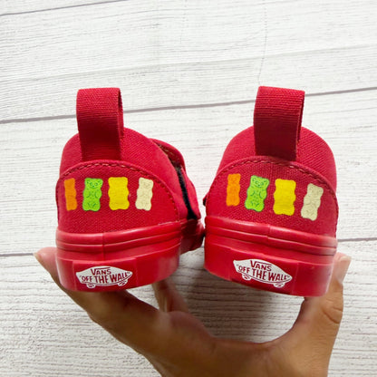 Vans Slip On Haribo Toddler Shoes Red Bear Design Canvas Sneakers NIB US 7