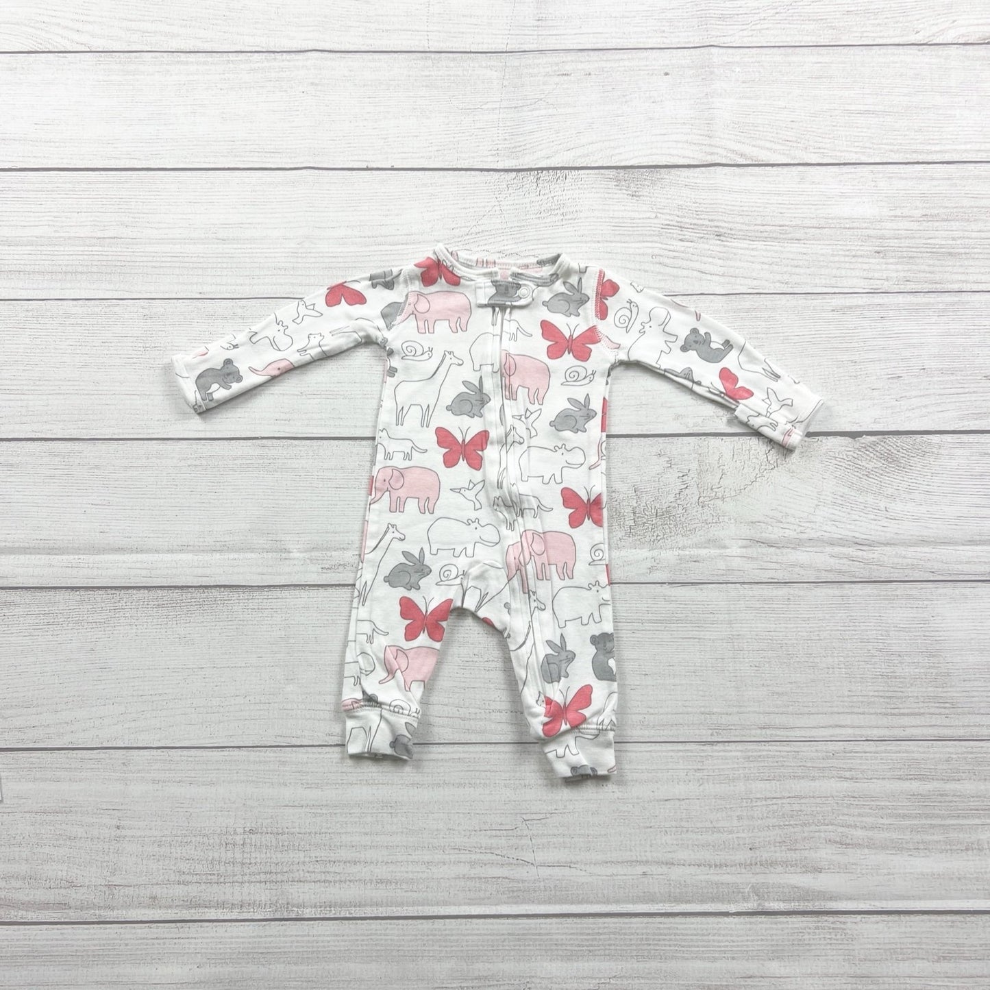 Carter's Baby Girls Long Sleeve Animal Butterfly Print Zip Up Sleeper Newborn