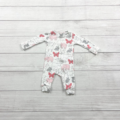 Carter's Baby Girls Long Sleeve Animal Butterfly Print Zip Up Sleeper Newborn