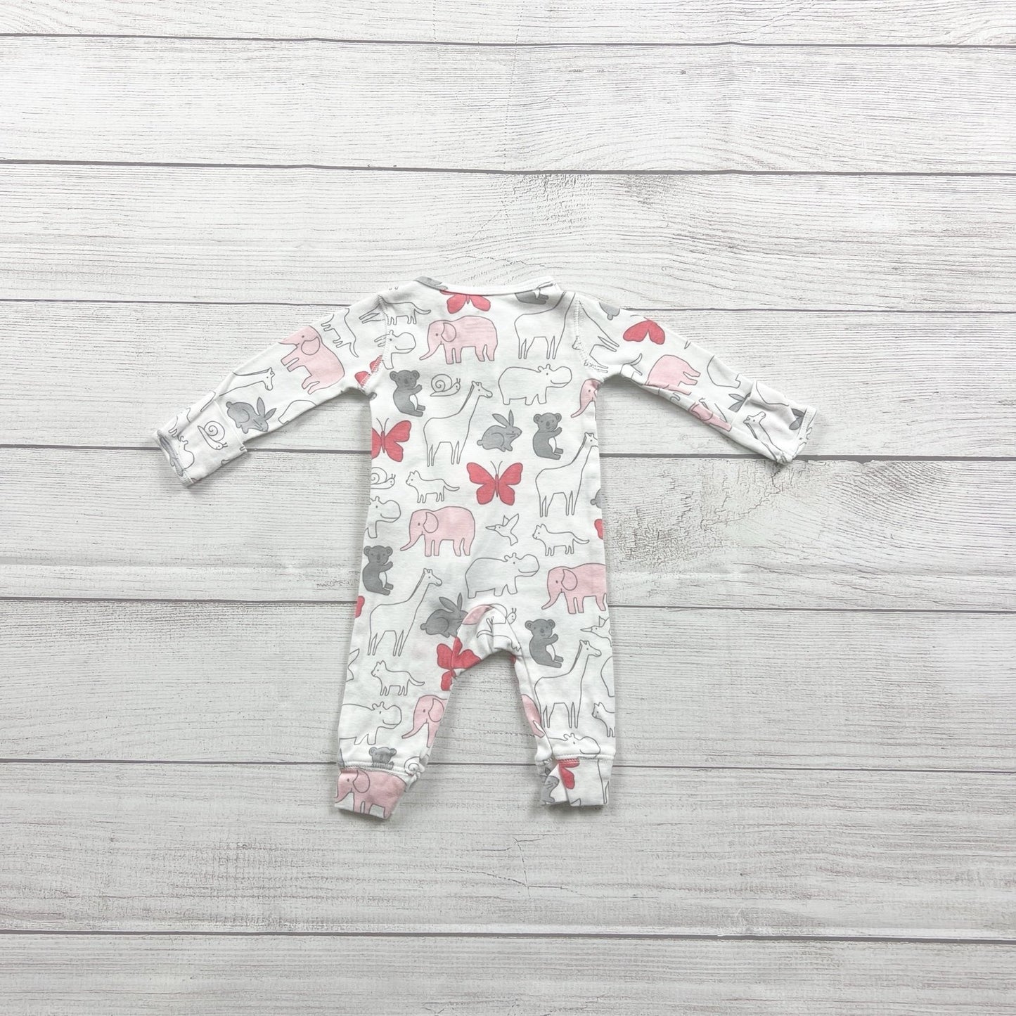 Carter's Baby Girls Long Sleeve Animal Butterfly Print Zip Up Sleeper Newborn