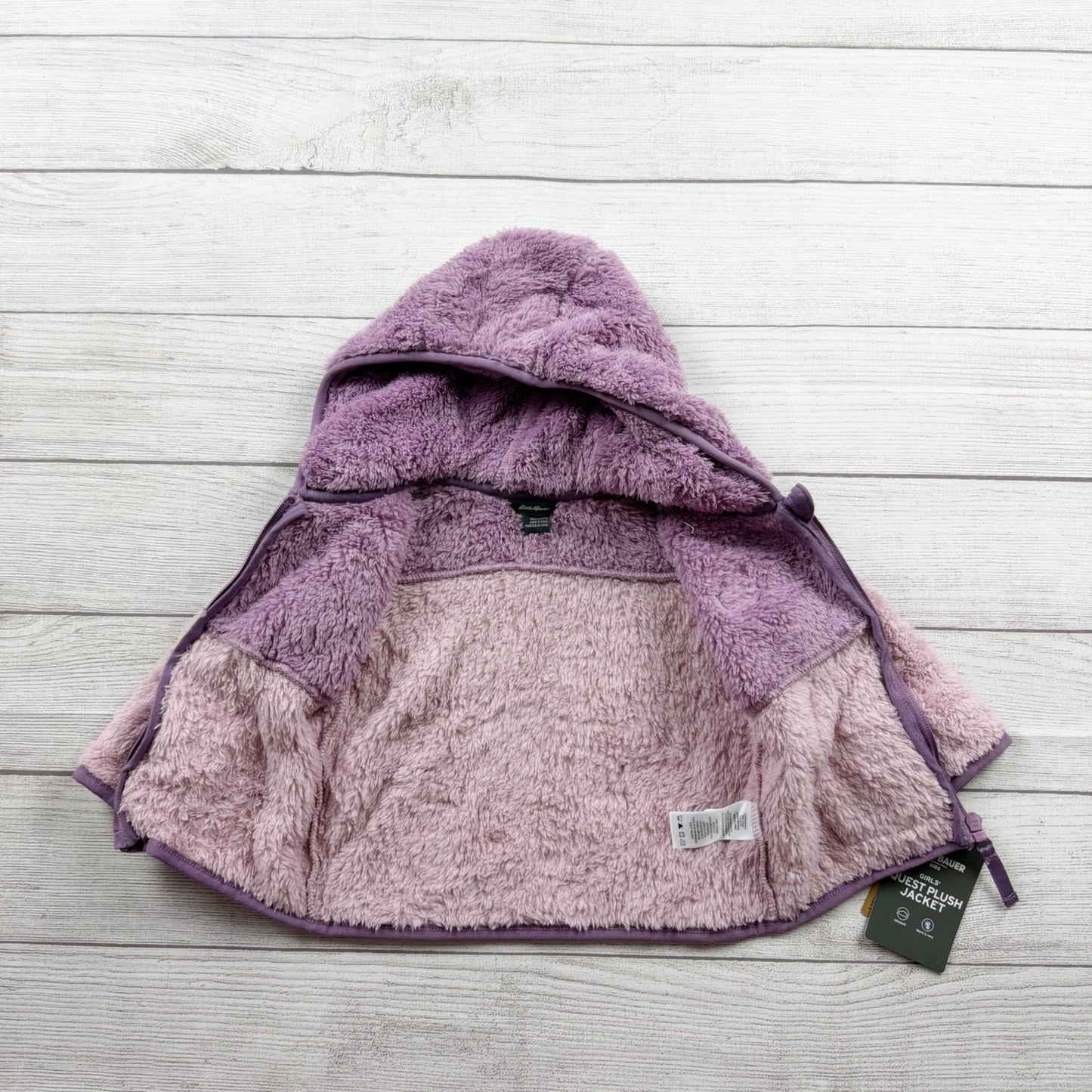 Eddie Bauer Kids Sherpa Fleece Hooded Jacket Full Zip Plush Coat NWT 18 Months