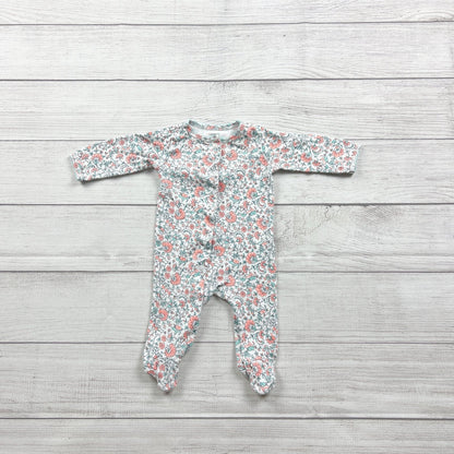 Carter's Baby Girl Floral Footed Pajamas Long Sleeve Sleepwear 0-3 Months