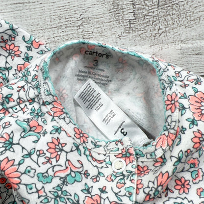 Carter's Baby Girl Floral Footed Pajamas Long Sleeve Sleepwear 0-3 Months