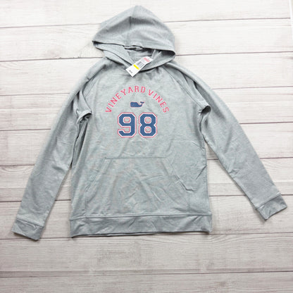 Vineyard Vines Heritage Raglan Hoodie Gray Performance 98 Graphic NWT 12-14