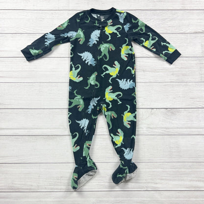 Carter’s Toddler Fleece Footed Pajamas Dinosaur Print Zip Up Sleeper 2T