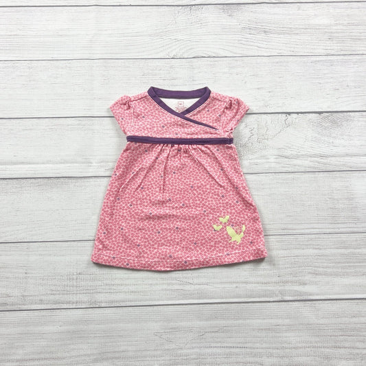 Tea Collection Baby Girl Dress Pink Floral Butterfly 0-6 Months