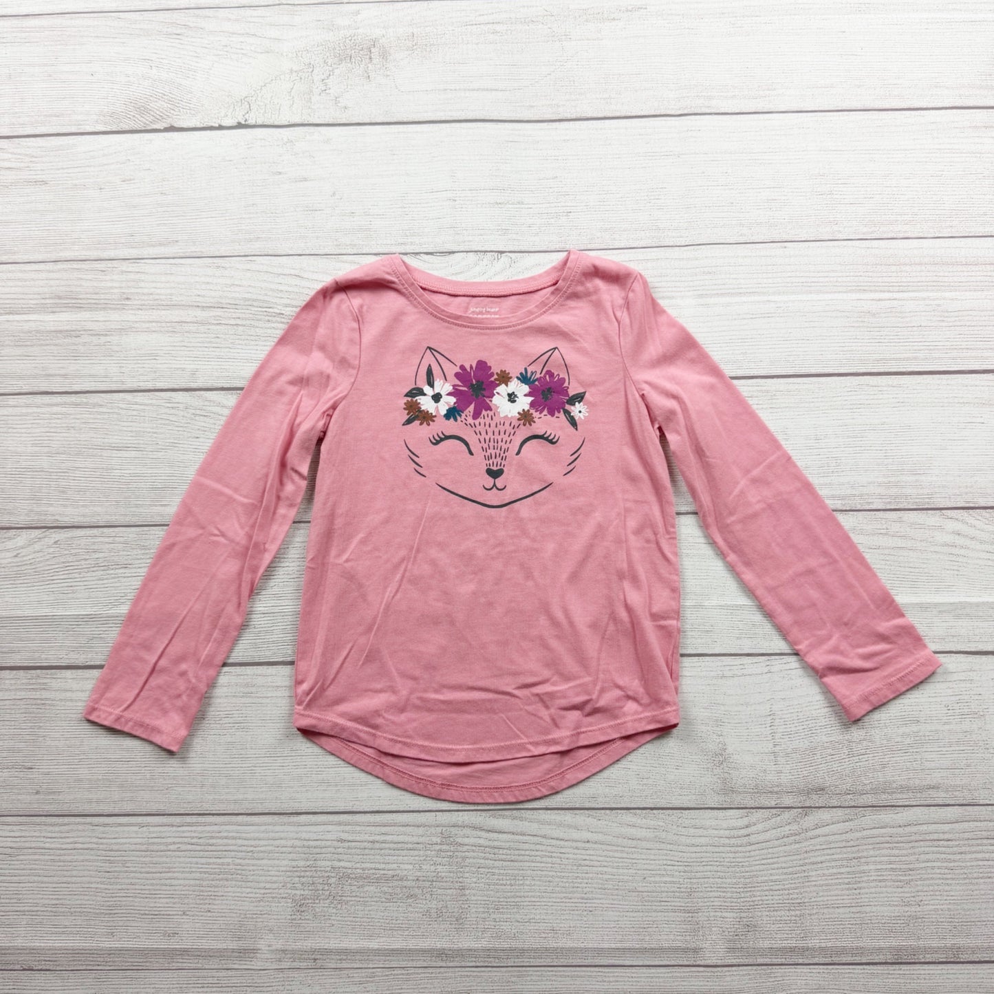 Jumping Beans Girls Pink Long Sleeve Animal Graphic Tee 5