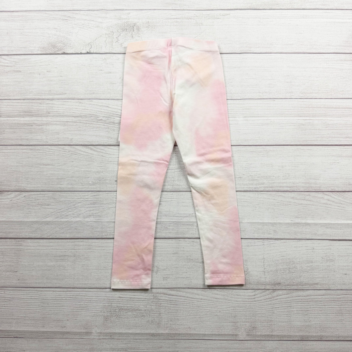 Cat & Jack Girls Tie Dye Leggings Elastic Waist Pastel Pink White Blend XS 4-5