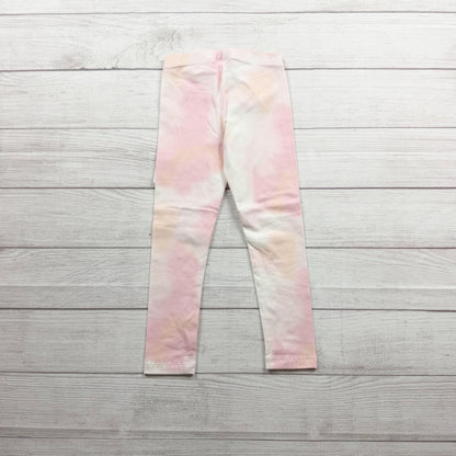 Cat & Jack Girls Tie Dye Leggings Elastic Waist Pastel Pink White Blend XS 4-5