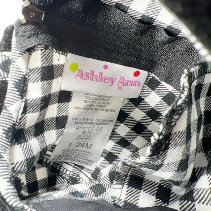 Ashley Ann Baby Girls Gingham Print Black White Dress Bow 18-24 Months