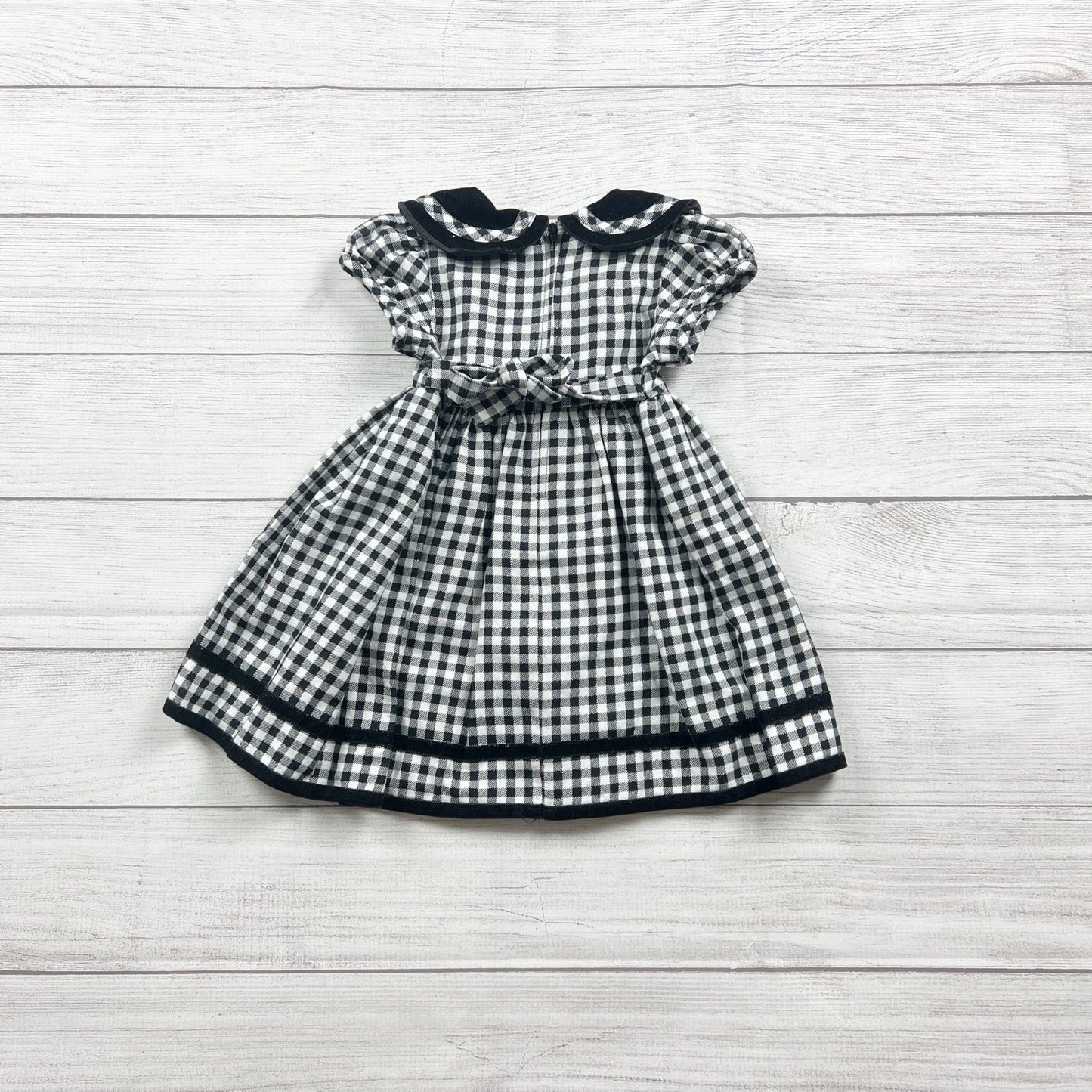 Ashley Ann Baby Girls Gingham Print Black White Dress Bow 18-24 Months