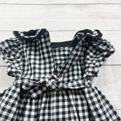 Ashley Ann Baby Girls Gingham Print Black White Dress Bow 18-24 Months