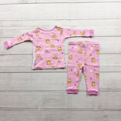 Disney Baby Winnie The Pooh Pink Pajama Set Bee Happy Snug Fit Cotton 6-9 Months