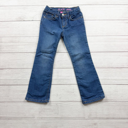 Children's Place Bootcut Blue Denim Jeans Girls Adjustable Waist 6