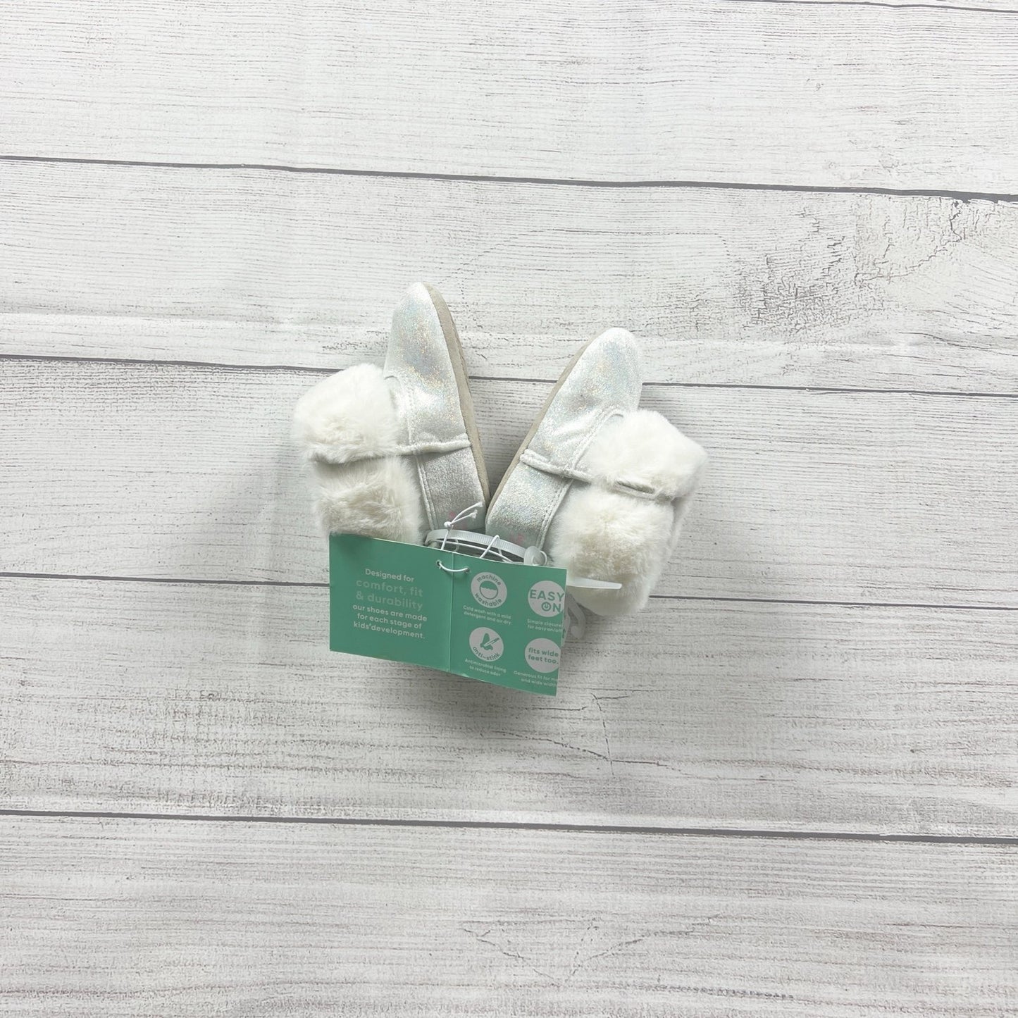 Stride Rite Darby Boot Baby Girl Faux Fur Booties Sparkle Winter Shoes NWT 4