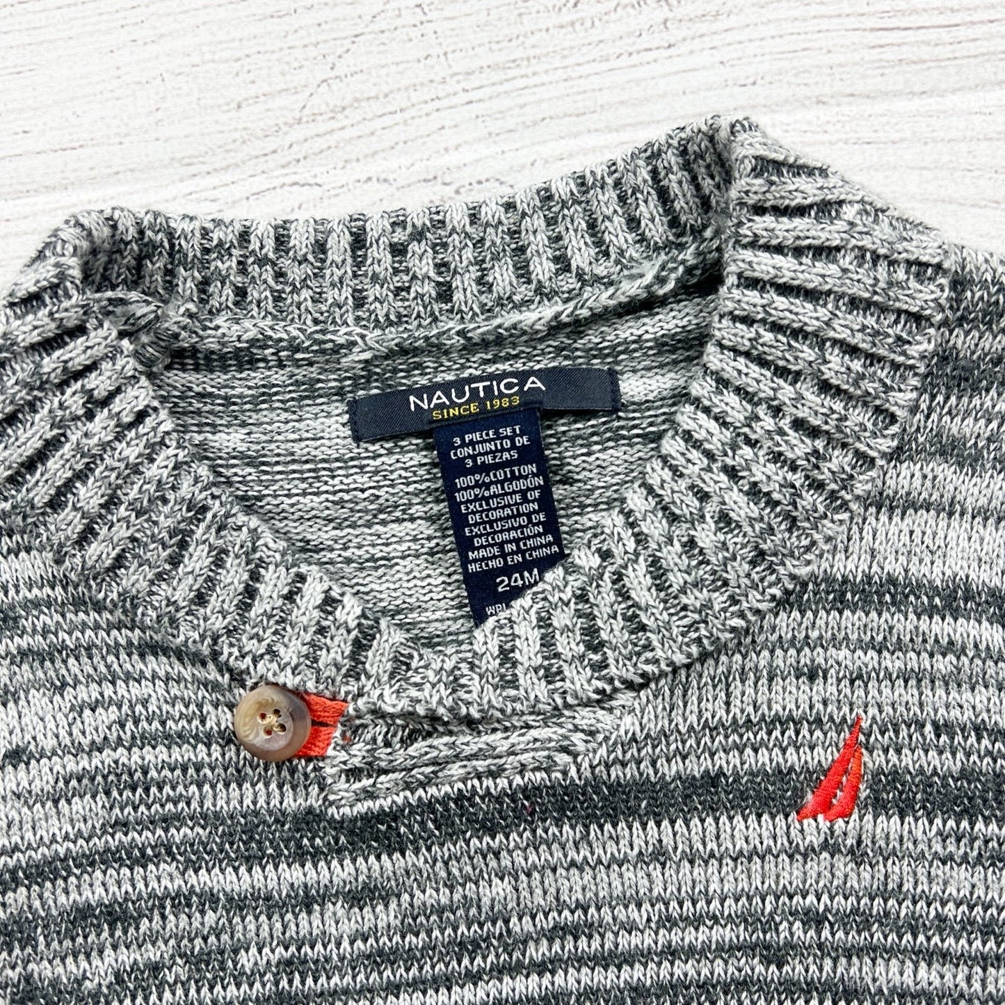 Nautica Toddler Boys Sweater Knit Pullover Elbow Patch 24 Months