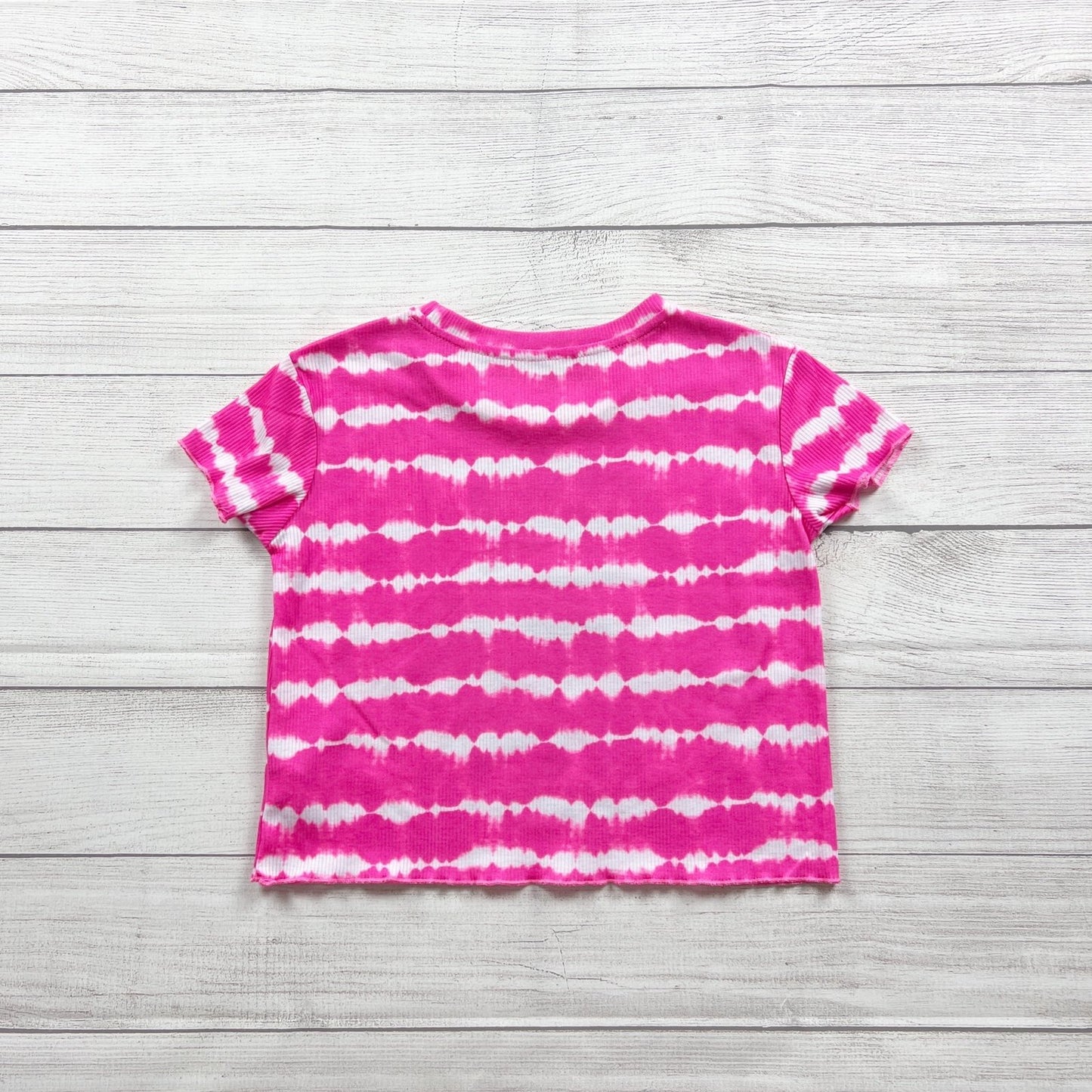 Justice Tie Dye Flamingo Roller Skate Girls Graphic Tee Fuchsia Short Sleeve 14