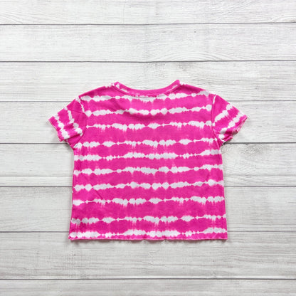 Justice Tie Dye Flamingo Roller Skate Girls Graphic Tee Fuchsia Short Sleeve 14
