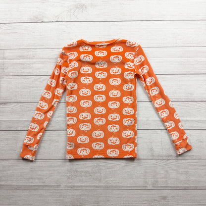 Cat & Jack Snuggly Soft Kid Pumpkin Halloween Pajama Set Long Sleeve Top Pants 8