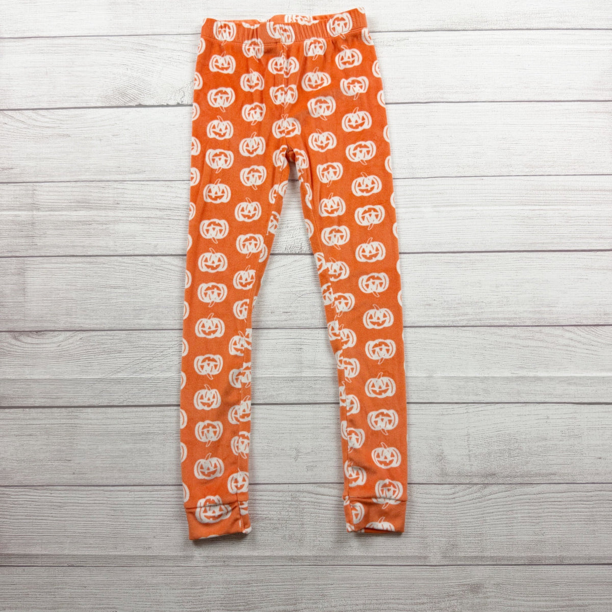 Cat & Jack Snuggly Soft Kid Pumpkin Halloween Pajama Set Long Sleeve Top Pants 8