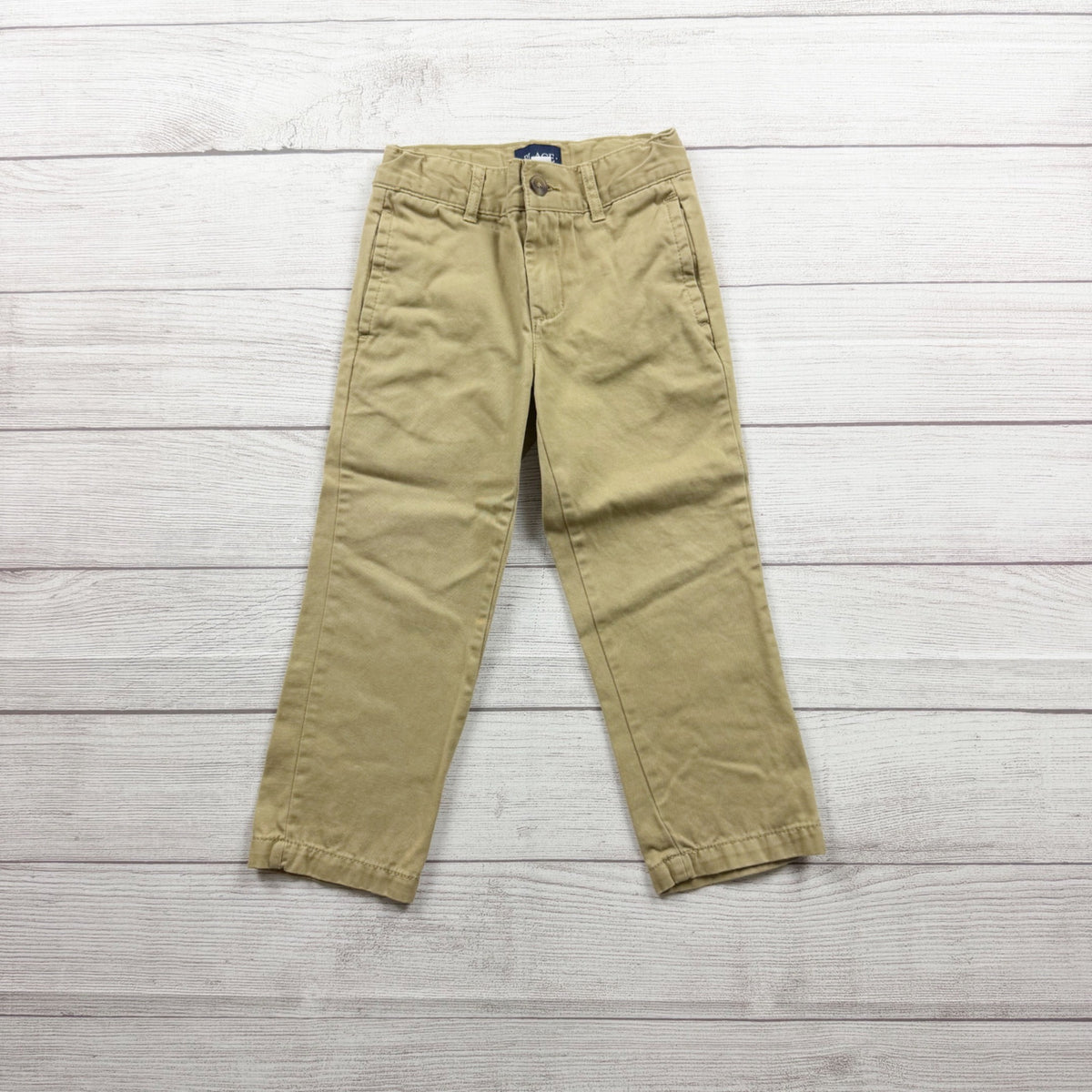 Children's Place Khaki Beige Pants Classic Fit Straight Cotton Blend 4