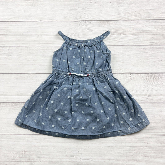 Carter's Toddler Chambray Star Print Sleeveless Dress Bloomer Set 12-18 Months