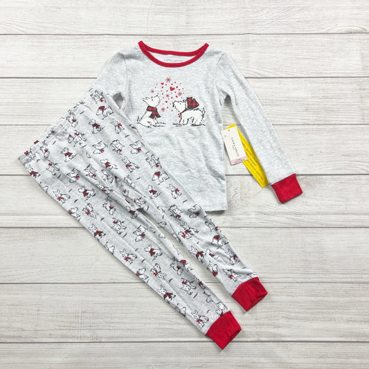 Laura Ashley Girls Pajamas 2pc Set Dog Print Heart Snug Fit NWT 4T