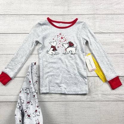 Laura Ashley Girls Pajamas 2pc Set Dog Print Heart Snug Fit NWT 4T
