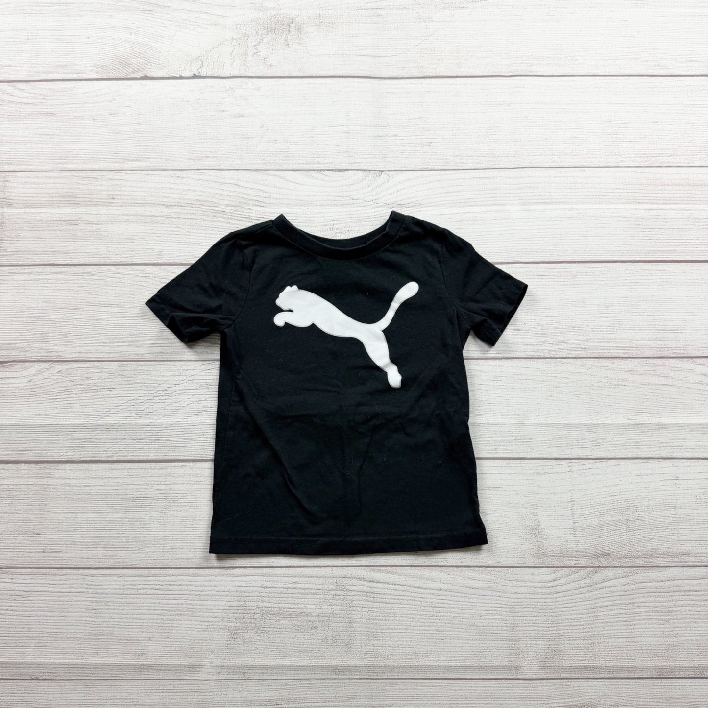 Puma Toddler Boys Black Logo T-Shirt Short Sleeve Cotton Lightweight 3T