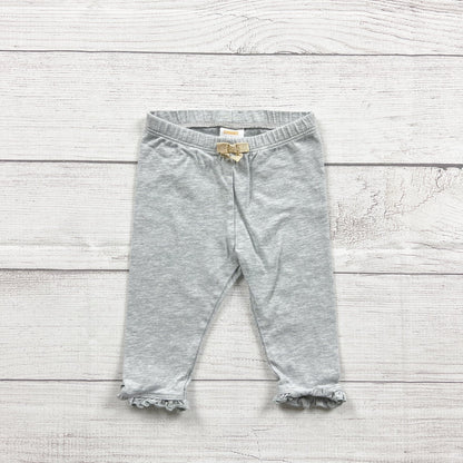 Gymboree Baby Girls Gray Ruffle Leggings Bow 3-6 Months