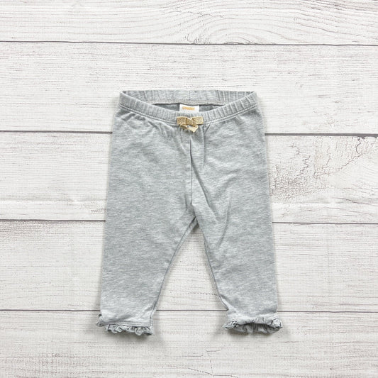 Gymboree Baby Girls Gray Ruffle Leggings Bow 3-6 Months