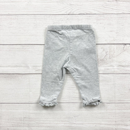 Gymboree Baby Girls Gray Ruffle Leggings Bow 3-6 Months