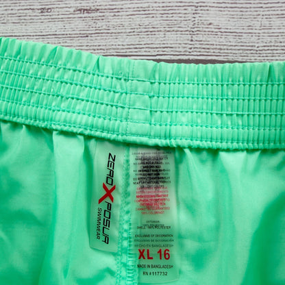 ZeroXposur Swimwear Girls Mint Green Swim Shorts Silky Lightweight Durable XL 16
