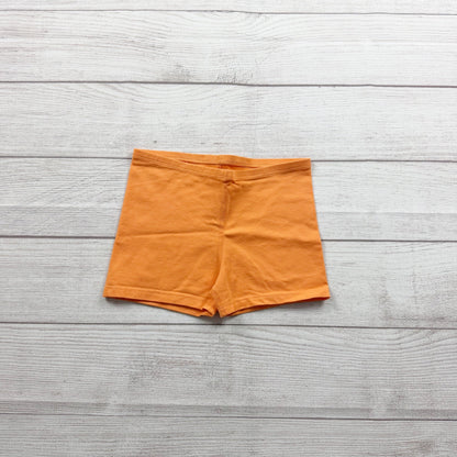 Primary Girls Shorts Orange Bike Shorts Cotton Spandex Stretch Pull On 6-7