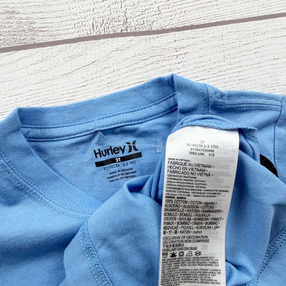 Hurley Wetsuits Toddler Boys Graphic Tee Blue Surfboard Print Soft Cotton NWT 3T